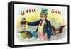 Uncle Sam Brand Cigar Inner Box Label-Lantern Press-Framed Stretched Canvas