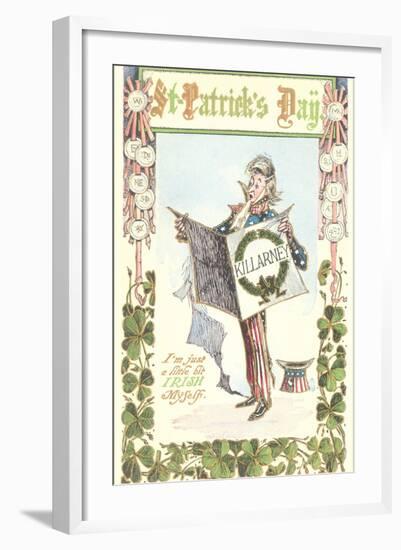 Uncle Sam Celebrating St. Patrick's Day-null-Framed Art Print