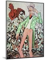 Uncle Sam Exhausted by the Flow of Bootleg Produced by the Devil, During the Prohibition Era-null-Mounted Giclee Print