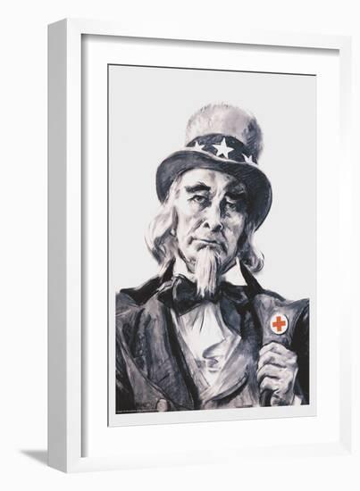 Uncle Sam for the Red Cross-James Montgomery Flagg-Framed Art Print