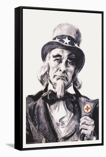 Uncle Sam for the Red Cross-James Montgomery Flagg-Framed Stretched Canvas