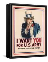 Uncle Sam, I Want You for the U.S. Army, 1917-James Montgomery Flagg-Framed Stretched Canvas