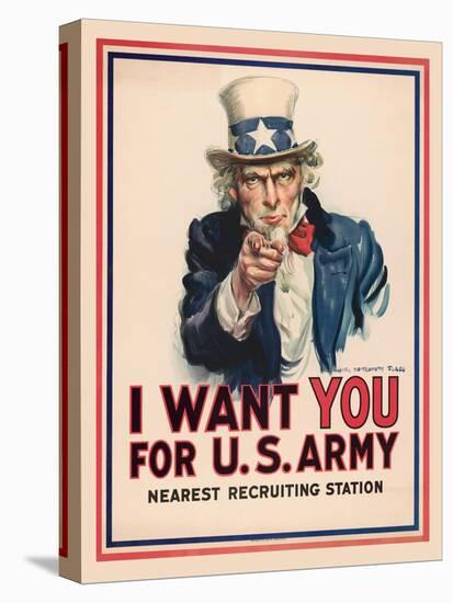 Uncle Sam, I Want You for the U.S. Army, 1917-James Montgomery Flagg-Stretched Canvas