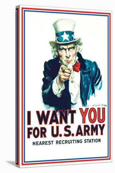 Uncle Sam: I Want You For U.S. Army - Modern-null-Stretched Canvas