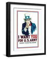 Uncle Sam: I Want You For U.S. Army - Modern-null-Framed Art Print