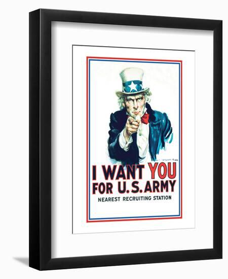 Uncle Sam: I Want You For U.S. Army - Modern-null-Framed Art Print