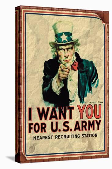 Uncle Sam: I Want You For U.S. Army - Vintage-null-Stretched Canvas