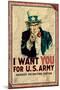 Uncle Sam: I Want You For U.S. Army - Vintage-null-Mounted Art Print