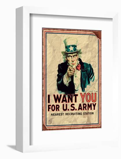 Uncle Sam: I Want You For U.S. Army - Vintage-null-Framed Art Print