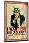 Uncle Sam: I Want You For U.S. Army - Vintage-null-Mounted Art Print