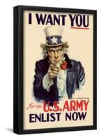 Uncle Sam I Want You for U.S. Army WWII War Propaganda Art Print Poster-null-Framed Poster