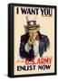 Uncle Sam I Want You for U.S. Army WWII War Propaganda Art Print Poster-null-Framed Poster