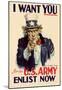 Uncle Sam I Want You for U.S. Army WWII War Propaganda Art Print Poster-null-Mounted Poster