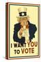 Uncle Sam - I Want You to Vote - Political-Lantern Press-Stretched Canvas