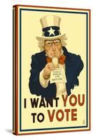 Uncle Sam - I Want You to Vote - Political-Lantern Press-Stretched Canvas