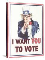 Uncle Sam, I Want You to Vote-null-Stretched Canvas