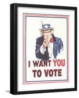 Uncle Sam, I Want You to Vote-null-Framed Art Print