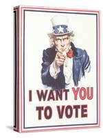 Uncle Sam, I Want You to Vote-null-Stretched Canvas