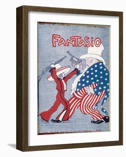 Uncle Sam Intervenes in Mexico-Auguste Roubille-Framed Art Print