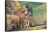 Uncle Sam Saluting Soldiers and Sailors-null-Stretched Canvas