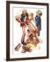 "Uncle Sam Sawing Wood,"July 2, 1932-Joseph Christian Leyendecker-Framed Giclee Print