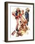 "Uncle Sam Sawing Wood,"July 2, 1932-Joseph Christian Leyendecker-Framed Giclee Print