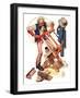 "Uncle Sam Sawing Wood,"July 2, 1932-Joseph Christian Leyendecker-Framed Giclee Print