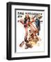 "Uncle Sam Sawing Wood," Saturday Evening Post Cover, July 2, 1932-Joseph Christian Leyendecker-Framed Giclee Print