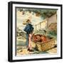 Uncle Sam Standing beside Basket of Apples-Bettmann-Framed Photographic Print