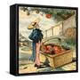 Uncle Sam Standing beside Basket of Apples-Bettmann-Framed Stretched Canvas