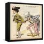 Uncle Sam Takes a Puff at Spain's Havana Cigar-W.a. Wellner-Framed Stretched Canvas