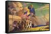 Uncle Sam Viewing Color Guard-null-Framed Stretched Canvas