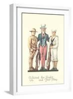 Uncle Sam with Soldier and Sailor-null-Framed Art Print