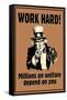 Uncle Sam Work Hard Millions On Welfare Depend on You-null-Framed Stretched Canvas