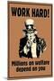 Uncle Sam Work Hard Millions On Welfare Depend on You-null-Mounted Poster