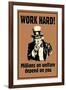 Uncle Sam Work Hard Millions On Welfare Depend on You-null-Framed Art Print