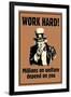 Uncle Sam Work Hard Millions On Welfare Depend on You-null-Framed Art Print