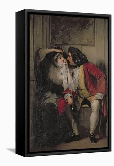 Uncle Toby and Widow Wadman-Charles Robert Leslie-Framed Stretched Canvas