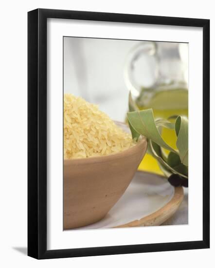 Uncooked Long-grain Rice in a Bowl-Alena Hrbkova-Framed Photographic Print