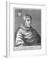 Undated Engraving of Pope Leo X-null-Framed Giclee Print