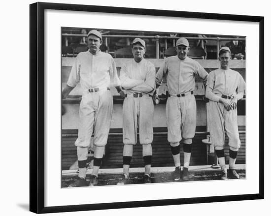 Undated of Baseball Players Ernie Shore, Babe Ruth, Carl Mays, and Dutch Leonard-Loomis Dean-Framed Premium Photographic Print