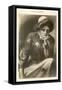 Undaunted, a Suffragette in Prison Uniform Contemplates-null-Framed Stretched Canvas