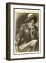 Undaunted, a Suffragette in Prison Uniform Contemplates-null-Framed Art Print