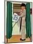 "Undecided"  November 4, 1944.  Man in voting booth w/newspaper.-Norman Rockwell-Mounted Giclee Print