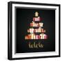 Under Abstract Christmas Tree Made from Gift Boxes . Christmas Boxes, Christmas Presents, Christmas-mcherevan-Framed Art Print