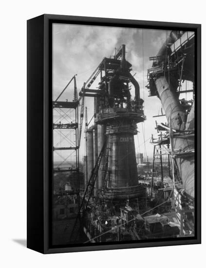 Under-Construction Blast Furnace at Magnitogorsk Metallurgical Industrial Complex-Margaret Bourke-White-Framed Stretched Canvas