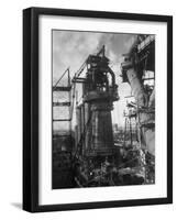 Under-Construction Blast Furnace at Magnitogorsk Metallurgical Industrial Complex-Margaret Bourke-White-Framed Photographic Print