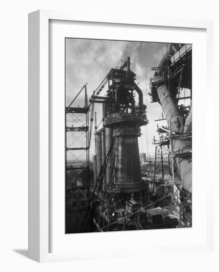 Under-Construction Blast Furnace at Magnitogorsk Metallurgical Industrial Complex-Margaret Bourke-White-Framed Photographic Print