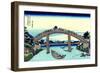 Under Mannen Bridge at Fukagawa' (From a Series 36 Views of Mount Fuj), 1830-1833-Katsushika Hokusai-Framed Giclee Print