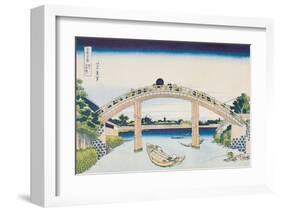 Under Mannen Bridge at Fukagawa-Katsushika Hokusai-Framed Art Print